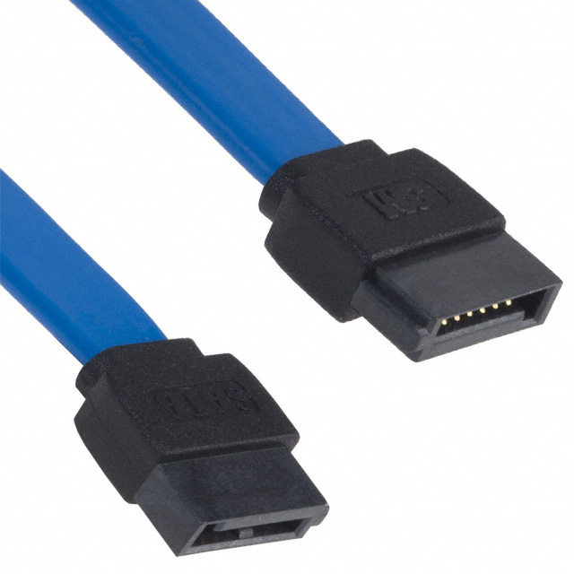 7 Position SATA Receptacle to Receptacle 1.64' (500.00mm) Blue Shielded